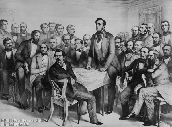 Mitglieder der Frankfurter Nationalversammlung: Club des „Casino” (1848) (Lithografie, 1849)